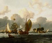Ludolf Bakhuizen A Dutch Yacht Before the Wind in a Harbour USA oil painting artist